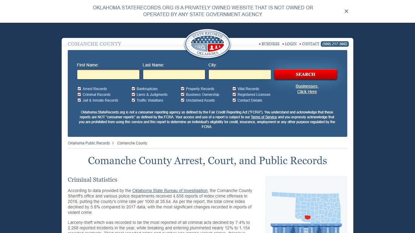 Comanche County Arrest, Court, and Public Records