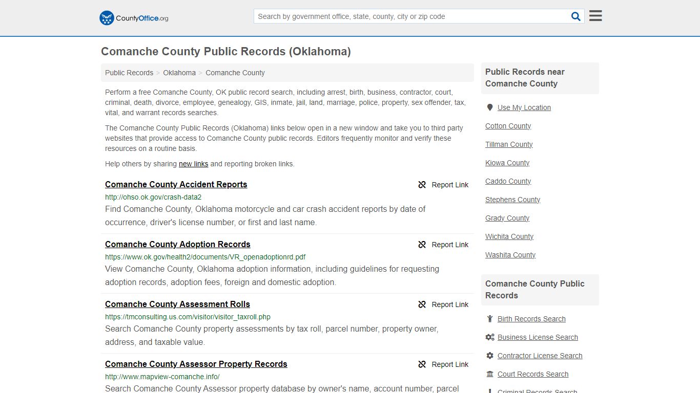 Comanche County Public Records (Oklahoma) - County Office